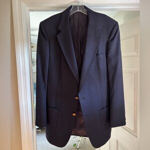 Burberrys' navy blue wool blazer with gold-tone buttons.
